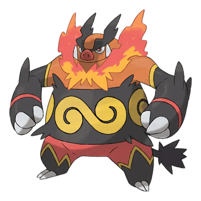 Emboar, the Mega Fire Pig Pokémon — Fire/Fighting-type Pokémon official artwork
