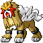Entei front-facing sprite from Pokémon Emerald