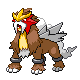 Entei front-facing sprite from Pokémon HeartGold