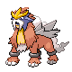 Entei shiny front-facing sprite from Pokémon HeartGold