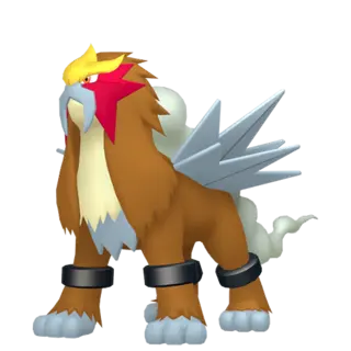 Entei front-facing sprite from Pokémon XD: Gale of Darkness