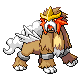 Entei front-facing sprite from Pokémon Platinum