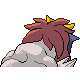 Entei shiny back-facing sprite from Pokémon Platinum