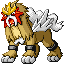 Entei front-facing sprite from Pokémon Sapphire