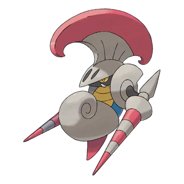 Escavalier, the Cavalry Pokémon — Bug/Steel-type Pokémon official artwork