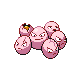 Exeggcute front-facing sprite from Pokémon SoulSilver
