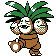 Exeggutor front-facing sprite from Pokémon Crystal