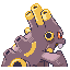 Exploud shiny back-facing sprite from Pokémon Ruby
