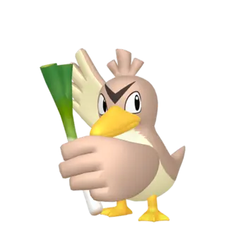 Farfetch'd front-facing sprite from Pokémon Let's Go, Pikachu!