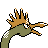 Fearow shiny back-facing sprite from Pokémon Gold