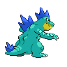 Feraligatr shiny back-facing sprite from Pokémon Black 2