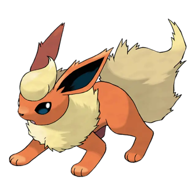Flareon, the Flame Pokémon — Fire-type Pokémon official artwork