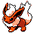 Flareon front-facing sprite from Pokémon Crystal
