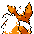 Flareon shiny back-facing sprite from Pokémon Crystal