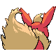 Flareon back-facing sprite from Pokémon Diamond