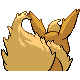 Flareon shiny back-facing sprite from Pokémon Diamond