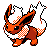Flareon front-facing sprite from Pokémon Silver