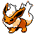 Flareon shiny front-facing sprite from Pokémon Silver