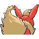Flareon back-facing sprite from Pokémon HeartGold