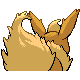 Flareon shiny back-facing sprite from Pokémon HeartGold