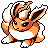 Flareon front-facing sprite from Pokémon Blue