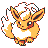Flareon front-facing sprite from Pokémon Yellow