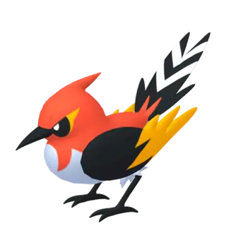 Fletchinder front-facing sprite from Pokémon Y