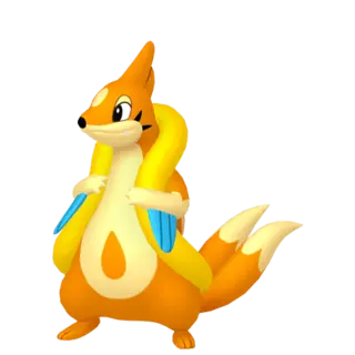 Floatzel front-facing sprite from Pokémon Brilliant Diamond