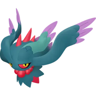 Flutter Mane front-facing sprite from Pokémon Violet