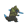 Fraxure shiny back-facing sprite from Pokémon Black 2