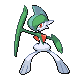 Gallade front-facing sprite from Pokémon Platinum