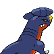 Garchomp shiny back-facing sprite from Pokémon Pearl