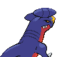 Garchomp back-facing sprite from Pokémon SoulSilver