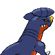 Garchomp shiny back-facing sprite from Pokémon SoulSilver