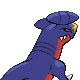 Garchomp back-facing sprite from Pokémon Platinum