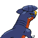 Garchomp shiny back-facing sprite from Pokémon Platinum