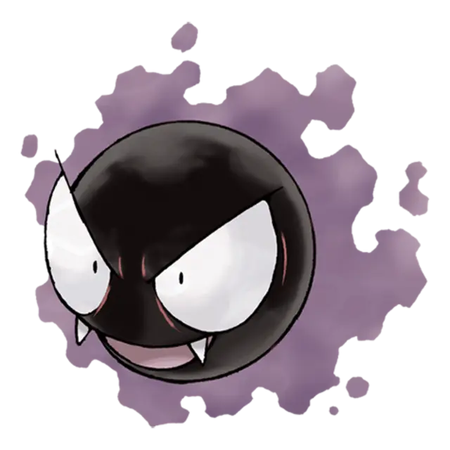 Gastly, the Gas Pokémon — Ghost/Poison-type Pokémon official artwork