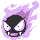 Gastly front-facing sprite from Pokémon Yellow
