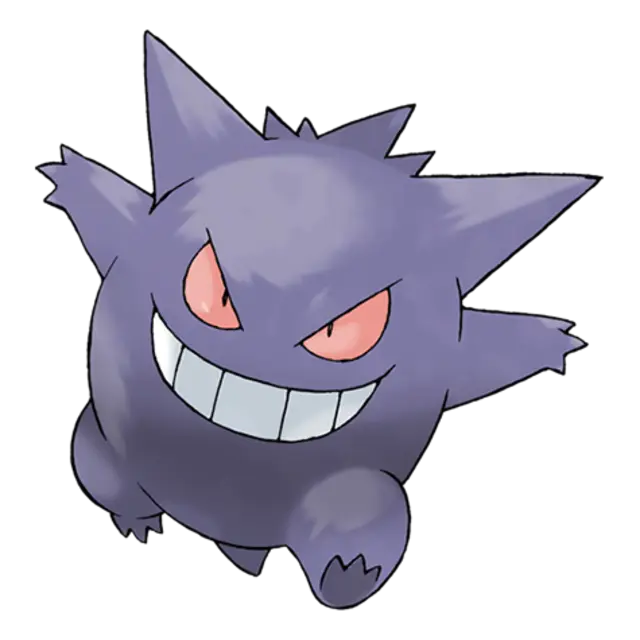 Gengar, the Shadow Pokémon — Ghost/Poison-type Pokémon official artwork