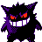 Gengar front-facing sprite from Pokémon Crystal