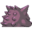 Gengar back-facing sprite from Pokémon FireRed