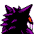 Gengar back-facing sprite from Pokémon Silver