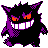 Gengar front-facing sprite from Pokémon Silver