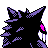Gengar shiny back-facing sprite from Pokémon Silver