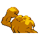 Geodude shiny back-facing sprite from Pokémon Platinum