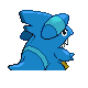 Gible shiny back-facing sprite from Pokémon Pearl