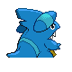 Gible shiny back-facing sprite from Pokémon SoulSilver