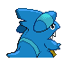 Gible shiny back-facing sprite from Pokémon Platinum
