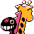Girafarig back-facing sprite from Pokémon Crystal