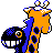 Girafarig shiny back-facing sprite from Pokémon Crystal